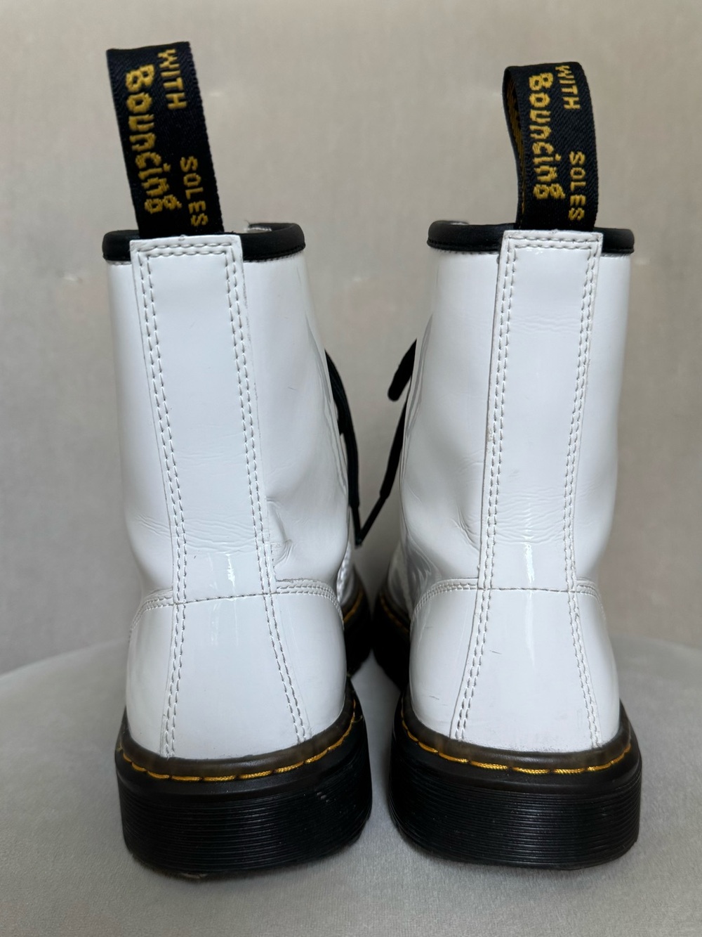 Dr. Martens Doc Martens Zavala | White Black Lace Up Combat Boots | Size W6 M5 - Picture 7 of 15